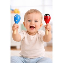 Bloomin 2 Li Ahşap Yumurta Marakas Set Bebek Çocuk Eğitici Işitsel Oyuncak Beceri