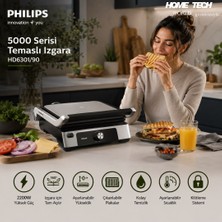 Philips 5000 Serisi, 2200W, Izgara ve Tost Makinesi, Izgara Için Tam Açılır, HD6301/90