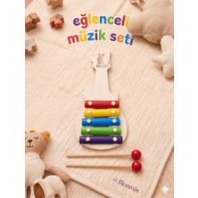 Bloomin Ahşap Gitar Ksilofon 5 Nota Ksilefon Çalgı (Orta Boy) Selefon Oyuncak Renkli Işitsel Bebek ve Çocuk