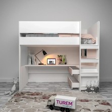 Alice Çalışma Masalı ve Şifonyerli Ranza Mdf