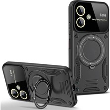 Eco Port Samsung Galaxy A06 Kılıf Joy Lens Standlı Kapak - Siyah