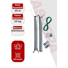 Asvera 51MM Yuvarlak Küpeşte Balkon Çamaşırlık - Dikkat: Sadece Yuvarlak Korkuluklar Içindir