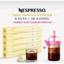 Nespresso Yuzu Vanilla Over Ice Kapsül Kahve 50 Kapsül + Bubble Gum Thumbler Hediye