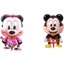 Bloomin 1 Adet Minnie ve 1 Adet Mickey Mouse Büyük Boy Folyo 2’li Balon Çifti Sevimli Set