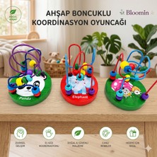 Bloomin Ahşap Koordinasyon Oyunu Eğitici Mini Ahşap Helezon Yay Labirent Ince Motor Beceri Geliştirici Bebek Oyuncak