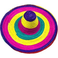 Hereveoyuncak Sombrero Meksika Şapkası Renkli Örme Hasır Yetişkin Boyy