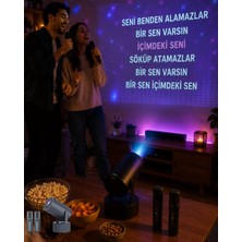 TKÇ 3ü 1 Arada Karaoke ve Projeksiyon Sistemi Çift Mikrofon Destekli
