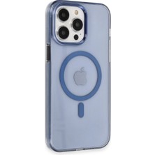 Eco Port Apple Iphone 14 Pro Max Kılıf Tron Şeffaf Magsafe Kapak - Mavi