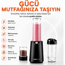 Tigrecook Tıgrecook Blender Kişisel Taşınabilir Güçlü, Şarj Edilebilir Kablosuz Mikser ve Smoothie Makinesi, Kolay Karışım Hazırlama