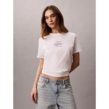 Calvin Klein Kadın Ss Classic Seasonal Monologo Detaylı T-Shirt