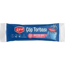 Roll-Up Çöp Torbası Büyük Boy Büzgülü 65X70CM 10 Adet