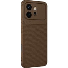 Toyigoo Mey Ithalat®  Huawei Honor 600 Auto Focus Karbon Kapak - Kahverengi TYGRSYT9573