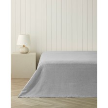English Home Grid Çift Kişilik Pike 180x220 cm Gri Pamuk - Polyester Kumaş Dokuması Modern Desen