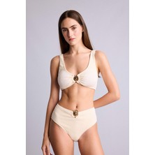 DeFacto Regular Fit Kırışık Dokulu Beyaz Bikini Alt E0209AX26SM