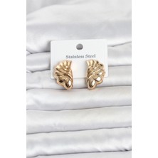 Özssay 316L Çelik Gold Renk Vintage Model Kadın Küpe