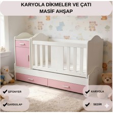 Sare Trade Hernest Çekmeceli Mdf Bebek Yatağı Yan Yatışlı Bebek Beşiği Yeni Doğan Bebek Yatağı