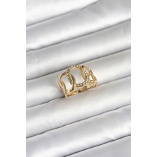 Özssay 316L Çelik Gold Renk Samanyolu Model Kadın Yüzük
