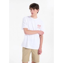 Lee Cooper Beyaz Erkek Loose Fit T-Shirt 262 Lcm 242050 Josue Beyaz