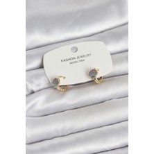 Özssay Deniz Kabuğu Model Gold Pirinç Çocuk Küpe
