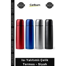 Carlburn #termos Paslanmaz Isı Yalıtımlı Sızdırmaz Dayanıklı Şık Modern Taşınabilir Çelik Termos Siyah