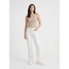 Limon Beyaz Kadın Denim Pantolon L6SL-PNT9057