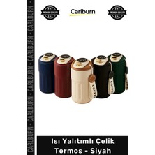 Carlburn #termos Piknik Kamp Plaj Paslanmaz Isı Yalıtımlı Sızdırmaz Dayanıklı Şık Modern Taşınabilir Çelik Termos Siyah