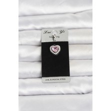Özssay 316L Cerrahi Çelik Pembe Kalp Model Göbek Piercing