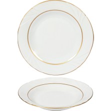 Güral Porselen Soprano 6 Adet 19 cm Çukur Tabak - Gold