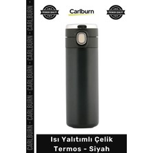 Carlburn #termos Kamp Piknik Plaj Sızdırmaz Vakumlu Isı Koruyan Dayanıklı Seyahat Ofis Kamp Matara Çelik Termos Siyah