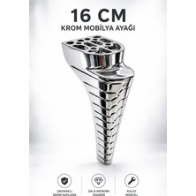 Nzb Mobilya Ayağı 1 Adet 16 cm Krom Sert Plastik Kanepe Koltuk Dolap Sehpa Ayağı