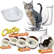 Citikitty Ahşap Klozet Kedi Tuvaleti Eğitim Seti Standart Ebatlarla Kullanıma Uygun