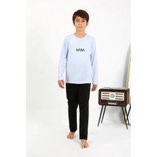 Erkek Çocuk Uzun Kol Penye Pijama Takım Buzmavisi