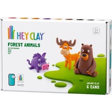 HEY CLAY Hava ile Kuruyan Kil (6'lı kutu) - Orman Hayvanları (Ayı, Geyik, Yaban Domuzu)