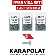 Karapolat Rysb Pul Başlı Vida Seti – 3,9 mm Çap / 13-16-19MM Toplam 300 Adet