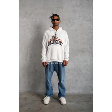 Dankes Baskılı Kapüşonlu Sweat - Beyaz
