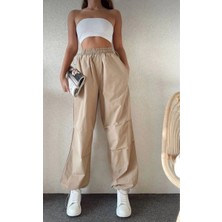 Cepli Paraşut Pantalon - Bej
