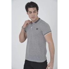 Yakalı Slim Fit Dokuma T-Shirt - Beyaz