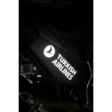 Banxtre Motor-Araba-Kask Için Reflektör Beyaz Renk Thy Turkish Airlines Sticker Etiket (18CMX5CM)