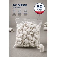 Dizayn 25 90 Dirsek, Pprc 90 Derece Dirsek 25 mm 50 Adet PN25 Temiz Su Tesisat Boru Ek Parçası, 25 Lik Dirsek
