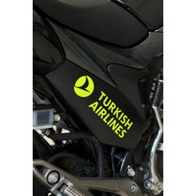 Banxtre Motor-Araba-Kask Için Neon Sarı Renk Thy Turkish Airlines Sticker Etiket (18CMX5CM)