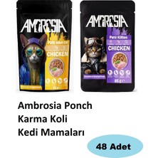 Ambrosia Tavuklu Yetişkin/tavuklu Yavru Pouch Kedi Maması 48 Adet