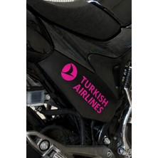 Banxtre Motor-Araba-Kask Için Pembe Renk Thy Turkish Airlines Sticker Etiket (18CMX5CM)