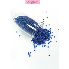Dökme Cam Kum Boncuk (11/0) 2 mm - 20 Gram -  Koyu Mavi - BNC017