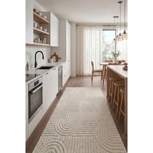 Tch Home Living Arktis Krem Iskandinav Yumuşak Jüt Taban Dokuma Halı Salon Mutfak Oturma Odası Koridor Yolluk Çocuk Odası Halısı 01128