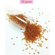 Dökme Cam Kum Boncuk (11/0) 2 mm - 20 Gram -  Koyu Bal Rengi - BNC035