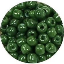 Dökme Cam Kum Boncuk Büyük Boy (6/0) 4 mm - 20 Gram - Koyu Yeşil - BNC076