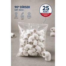 Dizayn Pprc 90 Derece Dirsek 32MM 25 Adet PN25 Temiz Su Tesisat Boru Ek Parçası