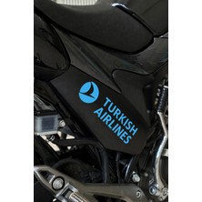 Banxtre Motor-Araba-Kask Için Açık Mavi Renk Thy Turkish Airlines Sticker Etiket (18CMX5CM)