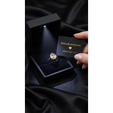 Livora Jewelry Işıklı Hediye Kutulu Orijinal 925 Ayar Gümüş Damla Kesim Zultanit Taşlı Kadın Yüzük