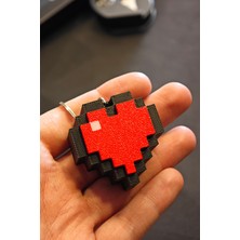 Woop Media Minecraft Kalp Tasarımlı Tıklamalı Anahtarlık | 3D Baskı Oyuncu Temalı